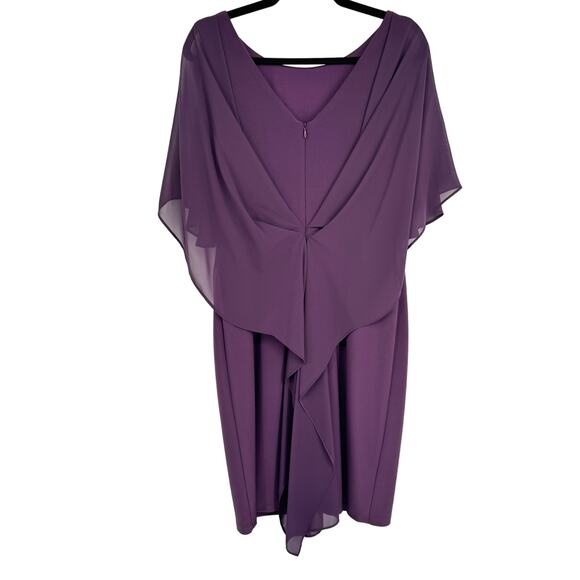 Joseph Ribkoff Draped Back Sheath Dress Purple NWT Size 12 - Picture 3 of 8